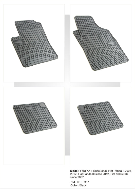 Rubbermatten Fiat 500 hatchback (2007-2013) - Frogum