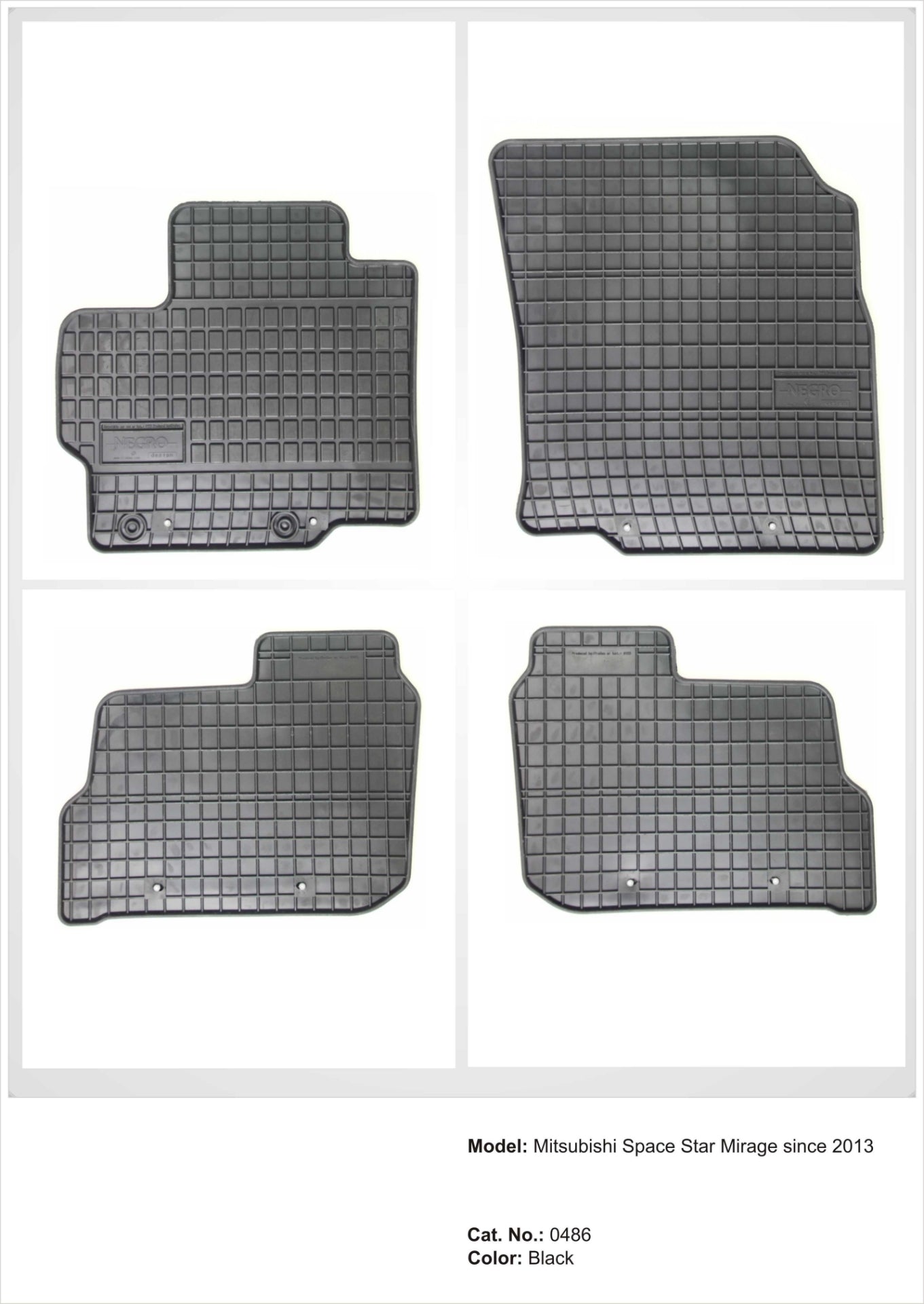 Rubbermatten Mitsubishi Space Star hatchback (2013-2017) - Frogum
