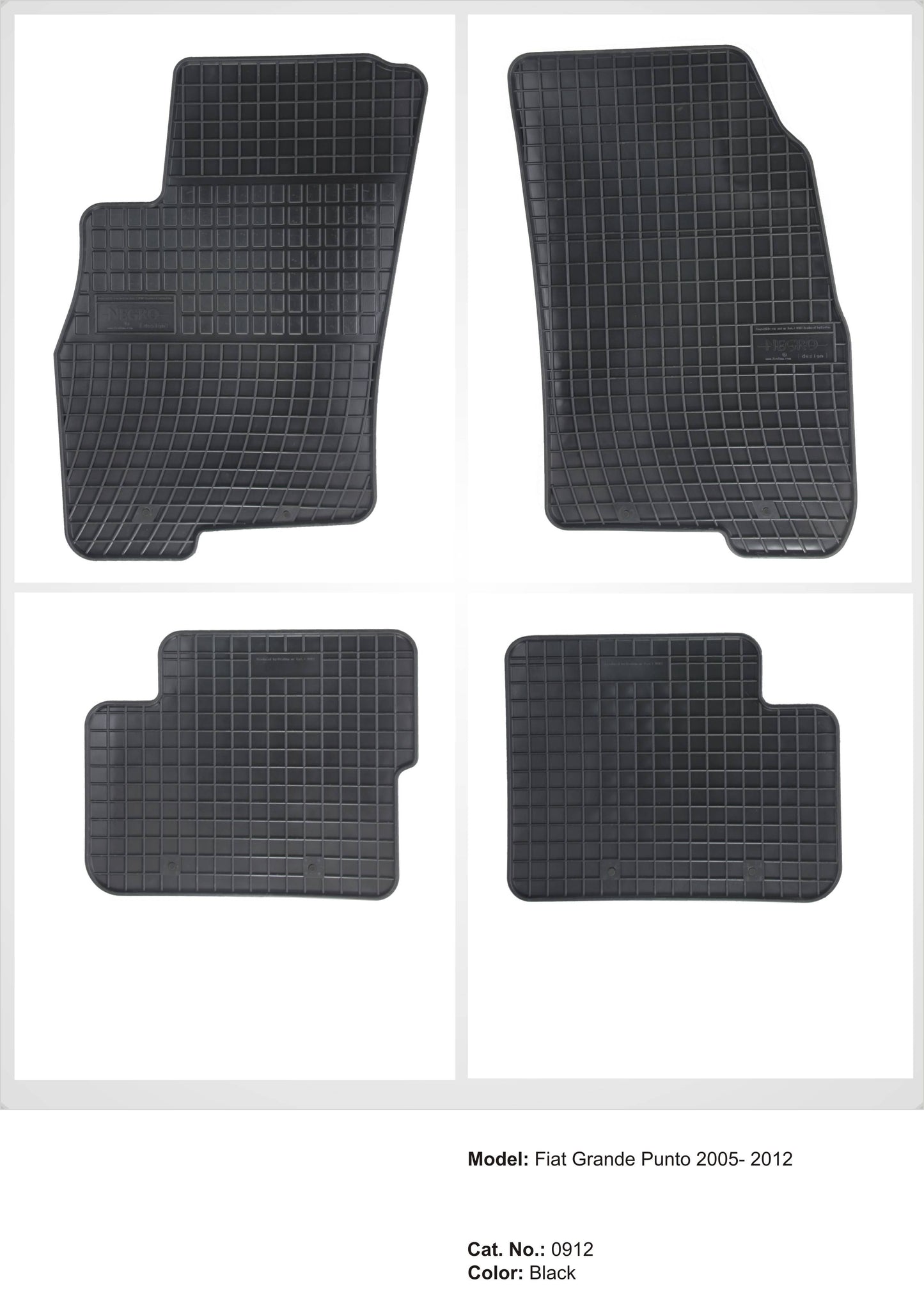 Rubbermatten Fiat Grande Punto hatchback (2006-2012) - Frogum