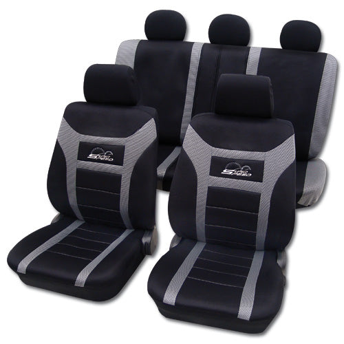 Autostoelhoezen - Super speed - Grijs