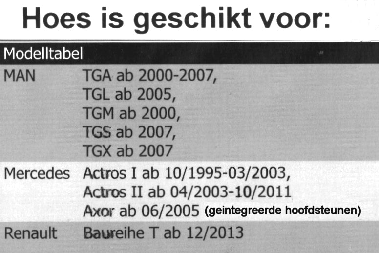 Vrachtwagen stoelhoes Rhein-2 (bestuurdersstoel/bijrijdersstoel) - zwart/antraciet - Antraciet