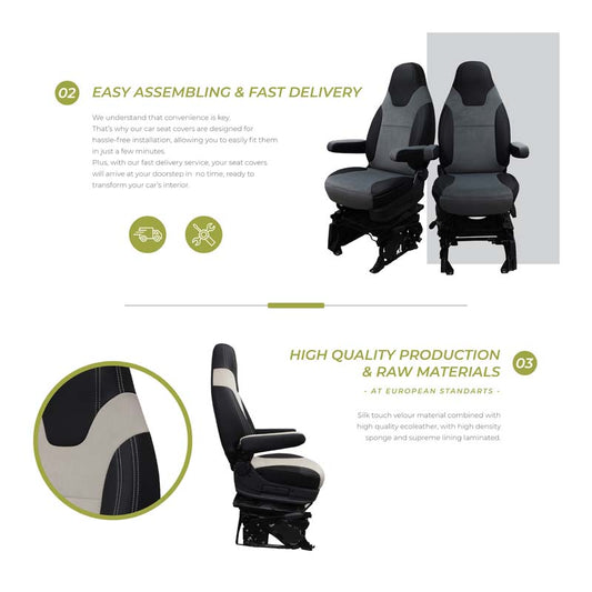 Pasvorm Stoelhoezen Fiat Ducato Camper (2006-Heden)