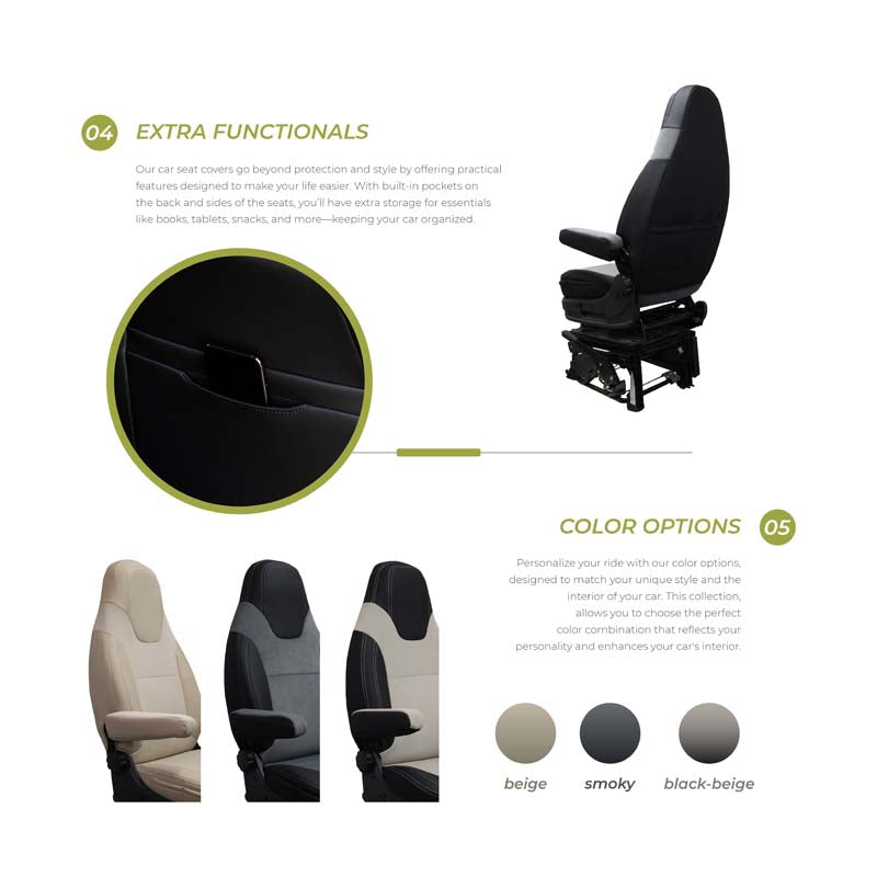 Pasvorm Stoelhoezen Fiat Ducato Camper (2006-Heden)