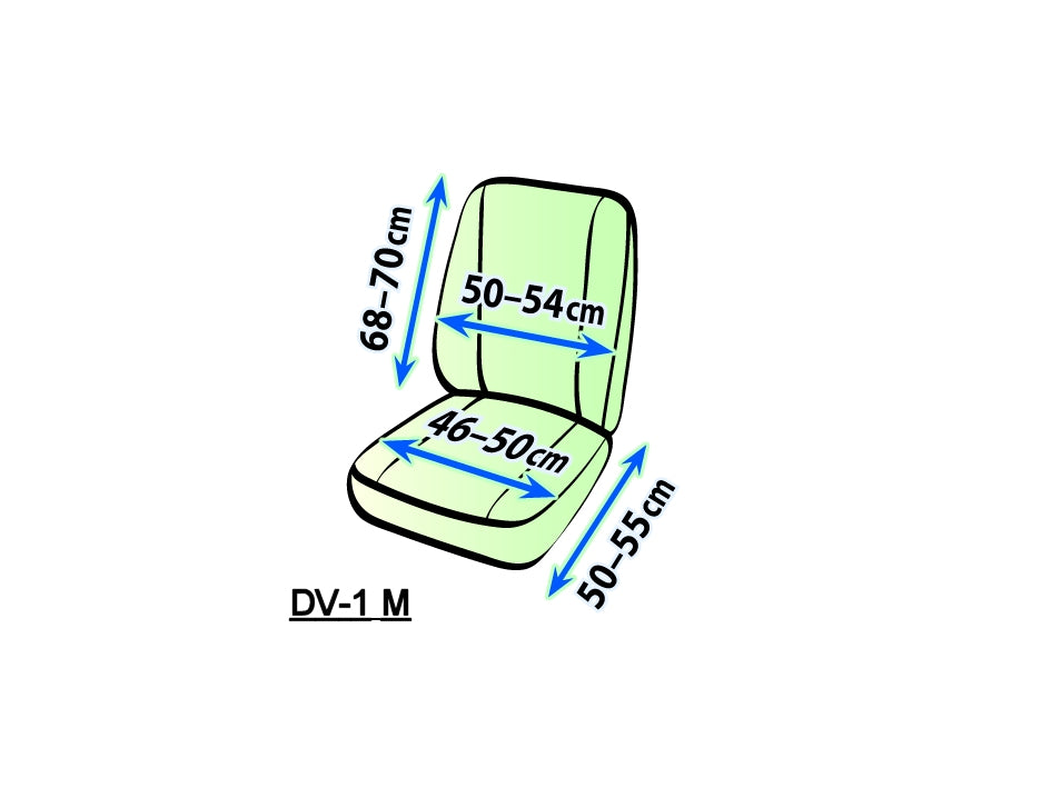 Autostoelhoes bedrijfswagens - Voorstoel 1-zits - Skai kunstleder - DV1-M - Zwart