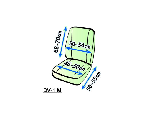 Autostoelhoes bedrijfswagens - Voorstoel 1-zits - Skai kunstleder - DV1-M - Zwart
