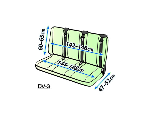 Bedrijfswagens achterbank Skai - DV3 - 3-zits bank - Zwart
