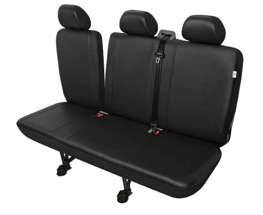Autostoelhoes bedrijfswagens - Achterbank 3-zits met split - Skai kunstleder - DV3 split - Zwart