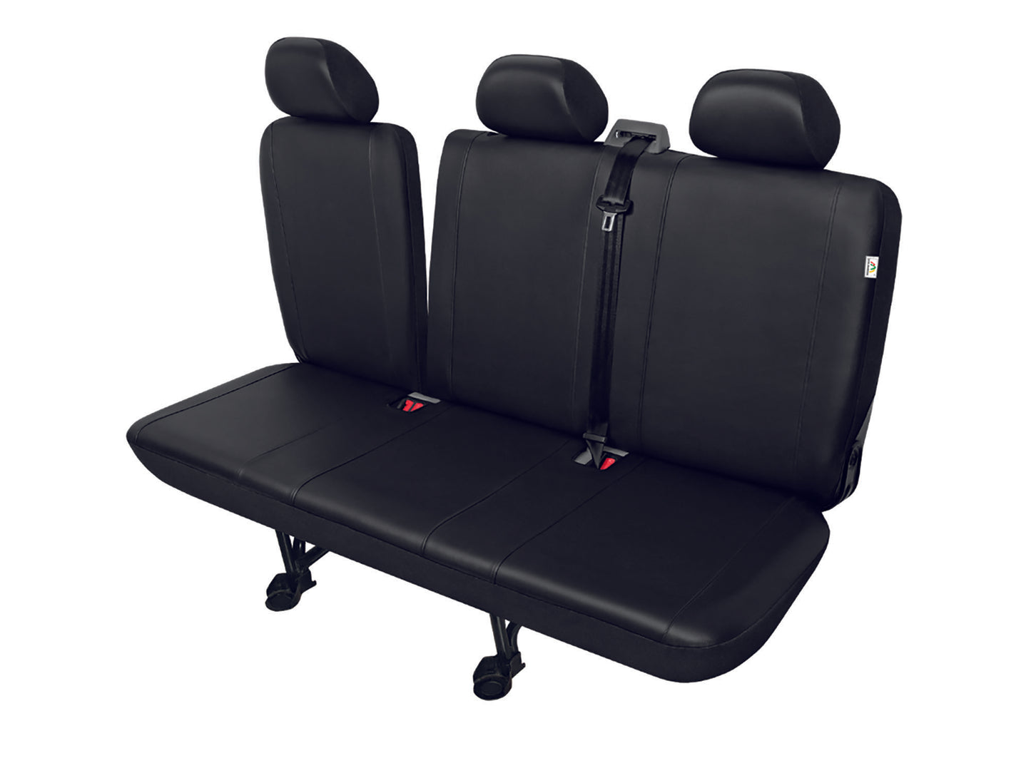 Autostoelhoes bedrijfswagens - Achterbank 3-zits met split - Skai kunstleder - DV3 split - Zwart