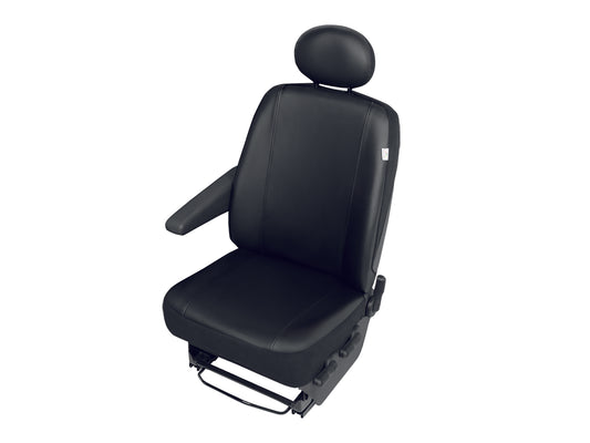Autostoelhoes bedrijfswagens - Voorstoel 1-zits - Skai kunstleder - DV1-Large - Zwart