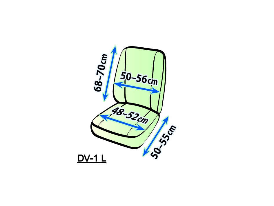 Autostoelhoes bedrijfswagens - Voorstoel 1-zits - Skai kunstleder - DV1-Large - Zwart