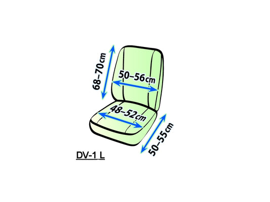Autostoelhoes bedrijfswagens - Voorstoel 1-zits - Skai kunstleder - DV1-Large - Zwart