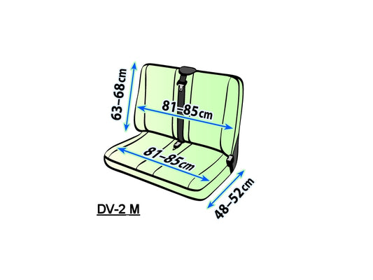 Bedrijfswagen Autostoelhoes ARES - DV2-Medium, duobank - Zwart