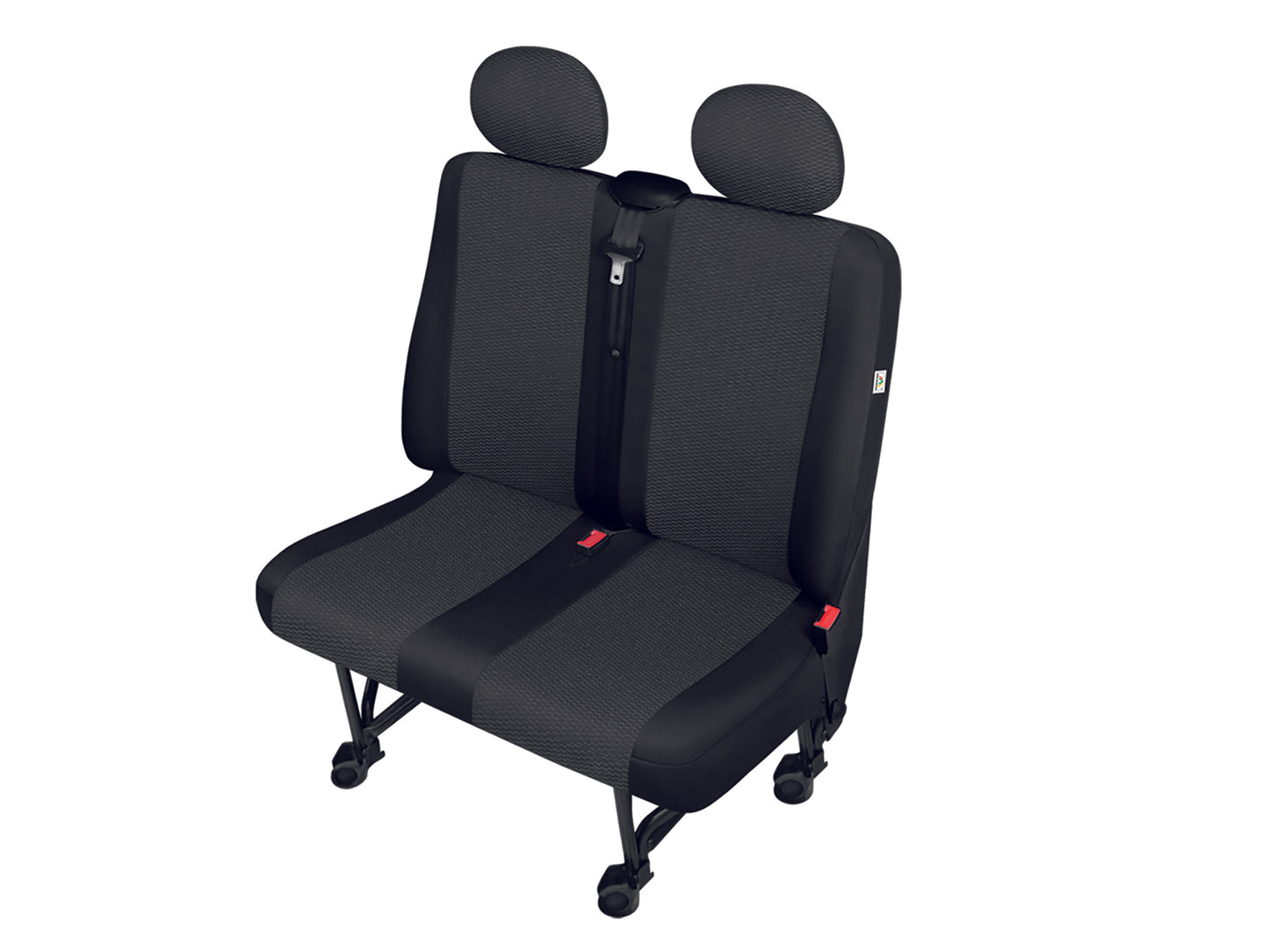 Pasvorm stoelhoes tbv. Trafic - Vivaro - Primastar -  ARES - DV2 2-zits duobank - Zwart