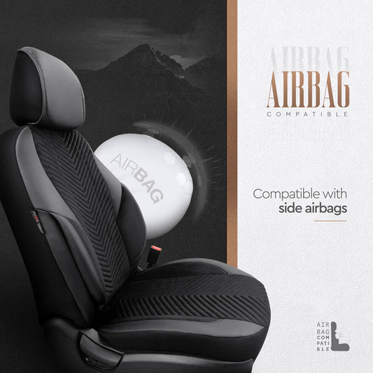 Autostoelhoezenset Advanced zwart (complete set)