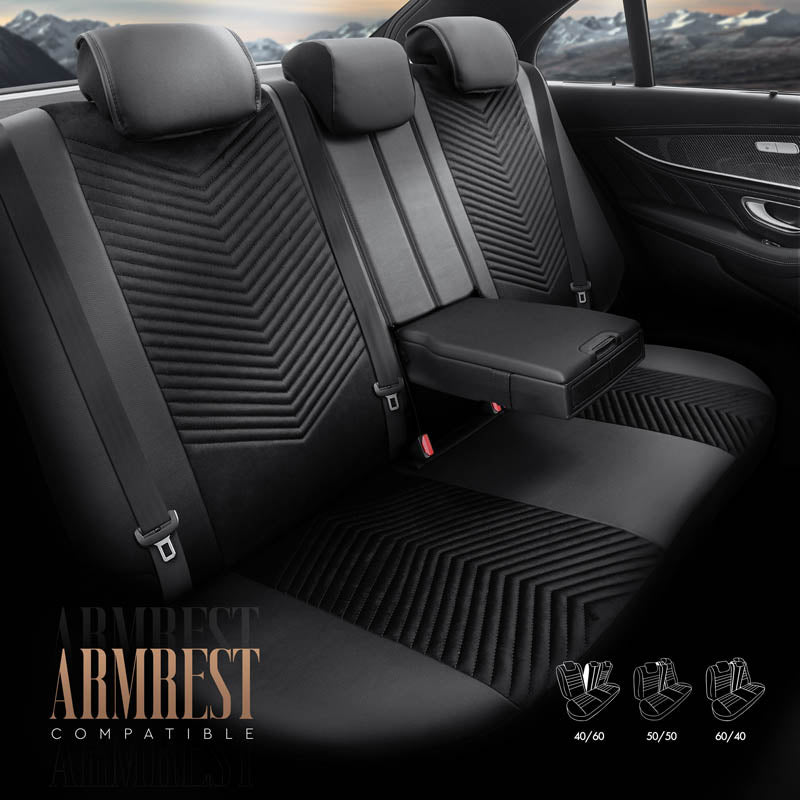 Autostoelhoezenset Advanced zwart (complete set)