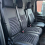 Pasvorm Stoelhoezen Ford Transit Custom (dubbel cabine) bestelwagen (2015-2023) - stof, kunstleer of stof / kunstleer