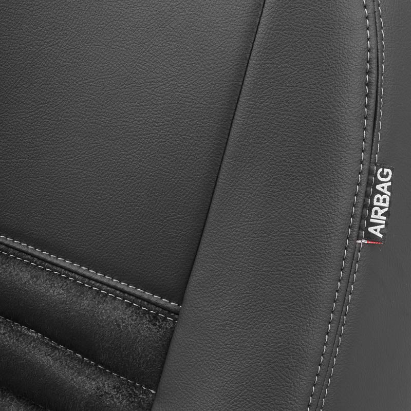 Pasvorm Stoelhoezen Ford Transit Custom (dubbel cabine) bestelwagen (2015-2023) - stof, kunstleer of stof / kunstleer