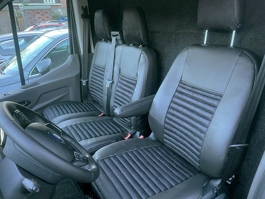 Pasvorm Stoelhoezen Ford Transit Bestelwagen (2014-Heden) - stof, kunstleer of stof / kunstleer