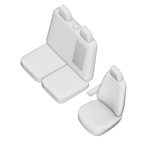 Pasvorm Stoelhoezen Ford Transit Bestelwagen (2014-Heden) - stof, kunstleer of stof / kunstleer