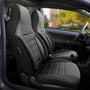 Stoelhoezen Comfortline City  - luxe kunstleer met suede - kleur zwart (complete set, past in auto's met vaste of geintegreerde hoofdsteun)