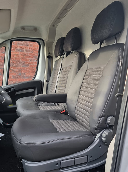 Pasvorm Stoelhoezen Fiat Ducato Bestelwagen (2006-Heden) - stof, kunstleer of stof / kunstleer