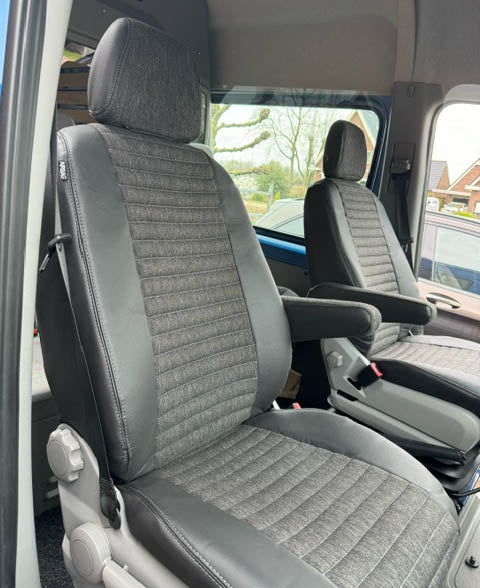 Pasvorm Stoelhoezen Mercedes Sprinter Bestelwagen (2006-2018) - stof, kunstleer of stof / kunstleer