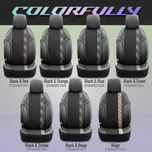 Autostoelhoezenset Horizon zwart-grijs (complete set)