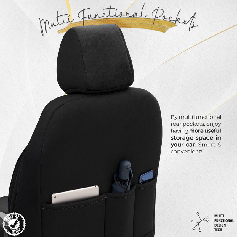 Stoelhoezenset Iconic zwart-grijs (complete set)