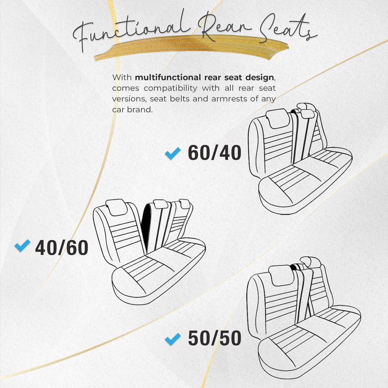 Stoelhoezenset Iconic zwart-grijs (complete set)