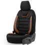 Stoelhoezenset Iconic zwart-bruin (complete set)
