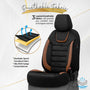 Stoelhoezenset Iconic zwart-bruin (complete set)