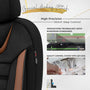 Stoelhoezenset Iconic zwart-bruin (complete set)