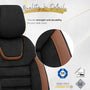 Stoelhoezenset Iconic zwart-bruin (complete set)