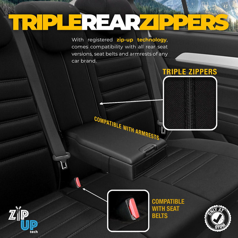 Stoelhoezenset Individual zwart-grijs (complete set)