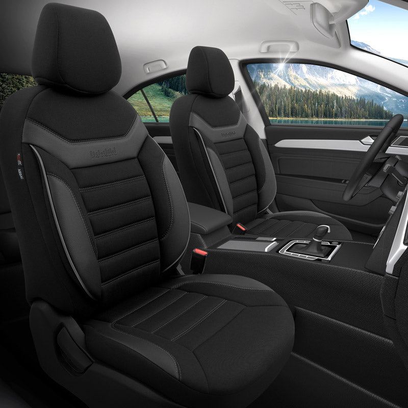 Stoelhoezenset Individual zwart-grijs (complete set)