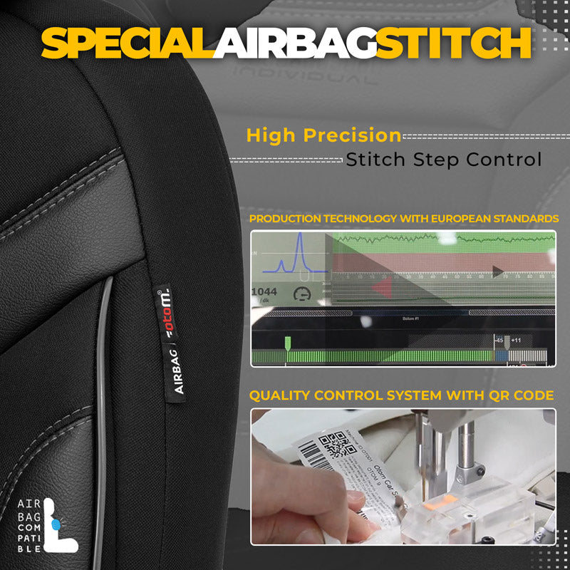 Stoelhoezenset Individual zwart-grijs (complete set)