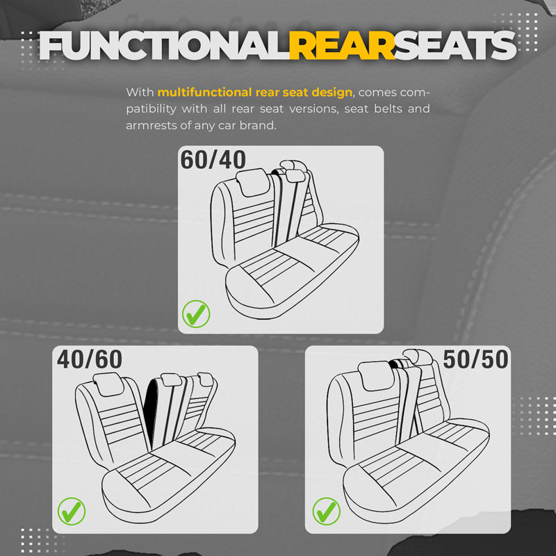 Stoelhoezenset Individual zwart-blauw (complete set)
