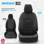 Autostoelhoezenset Premium kunstleer zwart-rood (complete set)