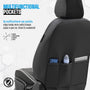 Autostoelhoezenset Premium kunstleer met suede zwart-wit (complete set)