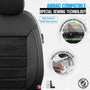 Autostoelhoezenset Premium kunstleer met suede zwart-wit (complete set)