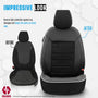 Autostoelhoezenset Premium kunstleer met suede zwart-wit (complete set)