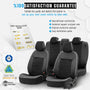 Autostoelhoezenset Premium kunstleer met suede zwart-wit (complete set)