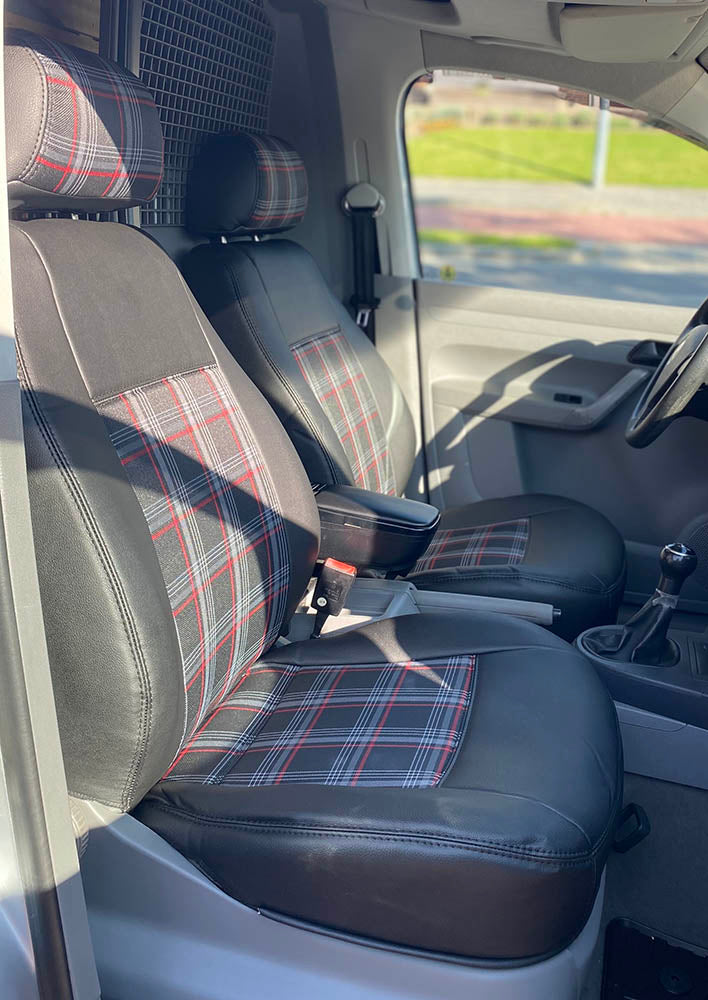 Pasvorm Stoelhoezen Volkswagen Caddy Bestelwagen (2004-2015) - Kunstleer en stof