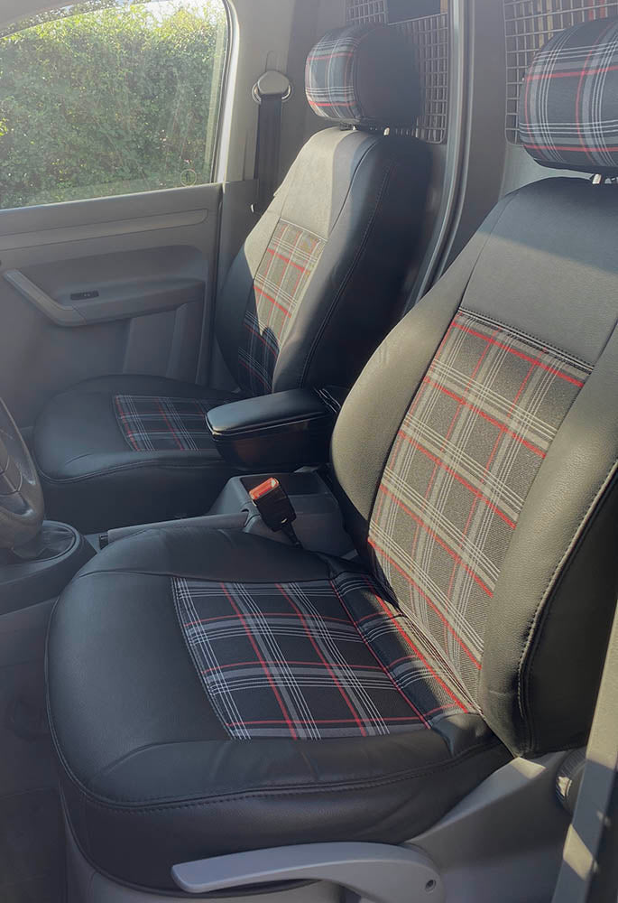 Pasvorm Stoelhoezen Volkswagen Caddy Bestelwagen (2004-2015) - Kunstleer en stof