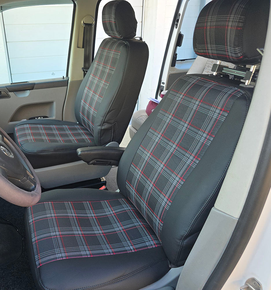 Pasvorm Stoelhoezen Volkswagen T5 Bestelwagen (2003-2015) - Kunstleer en stof