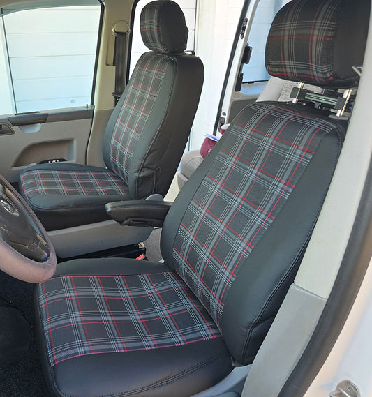 Pasvorm Stoelhoezen Volkswagen T5 Bestelwagen (2003-2015) - Kunstleer en stof