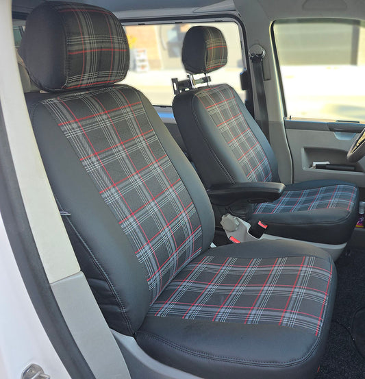 Pasvorm Stoelhoezen Volkswagen T5 Bestelwagen (2003-2015) - Kunstleer en stof