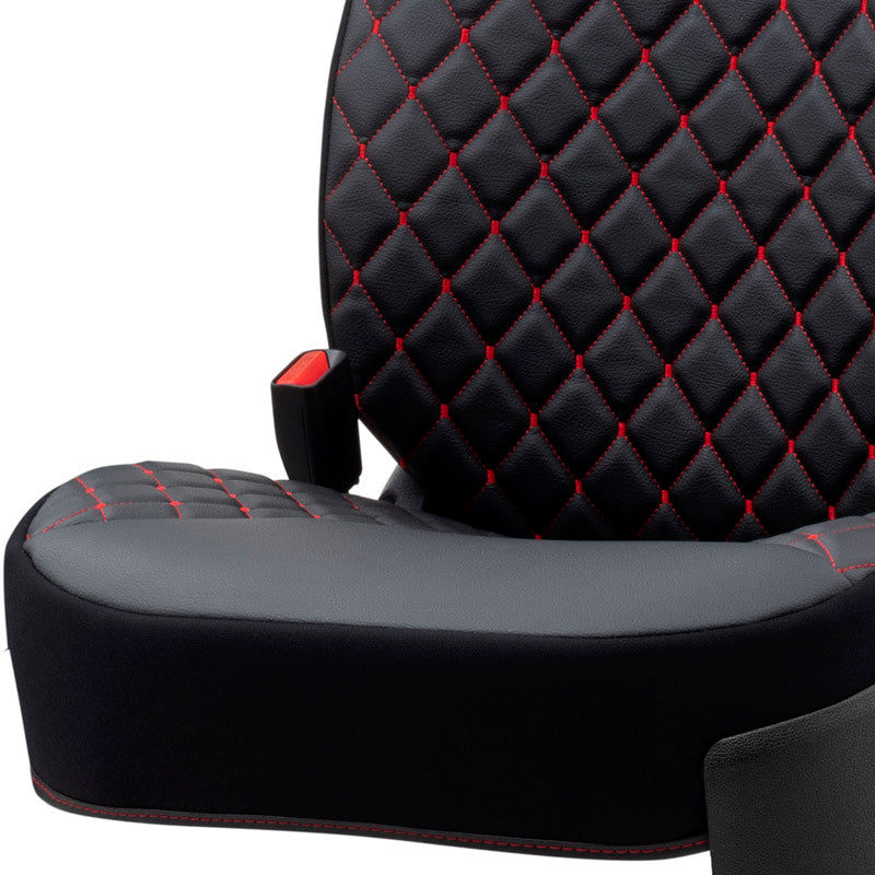 Stoelhoes - Stoelbeschermer RSX Diamond zwart met rood stiksel (eenvoudige montage) - kunstleer