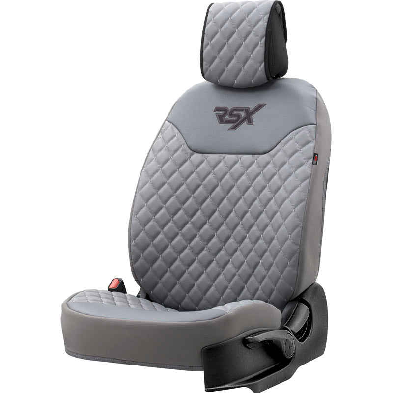 Stoelhoes - Stoelbeschermer RSX Diamond grijs met grijs stiksel (eenvoudige montage) - kunstleer