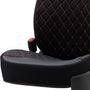 Stoelhoes - Stoelbeschermer RSX Diamond zwart met rood stiksel (eenvoudige montage) - luxe suede met kunstleer